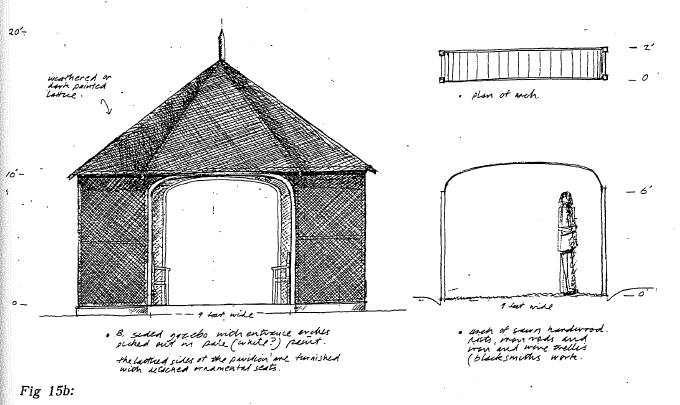 Details of latticed gazebo and arbor c1912