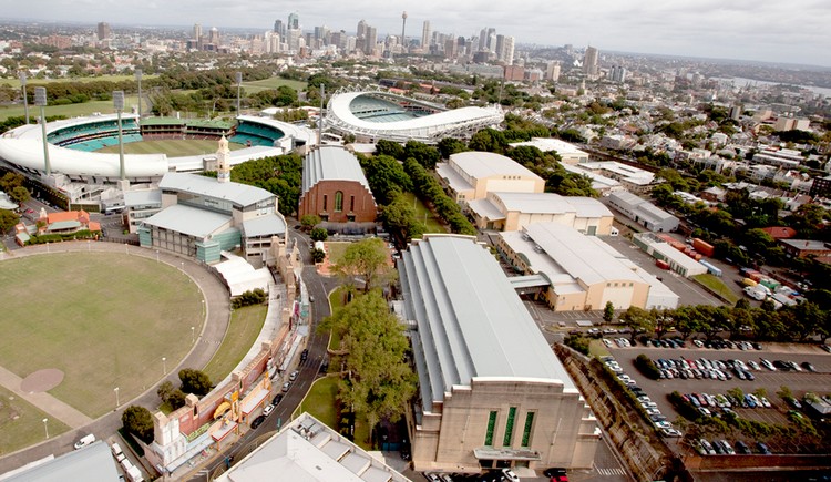 Fox Studios Australia (foreground) has become the largest professional film studio site in the southern hemisphere