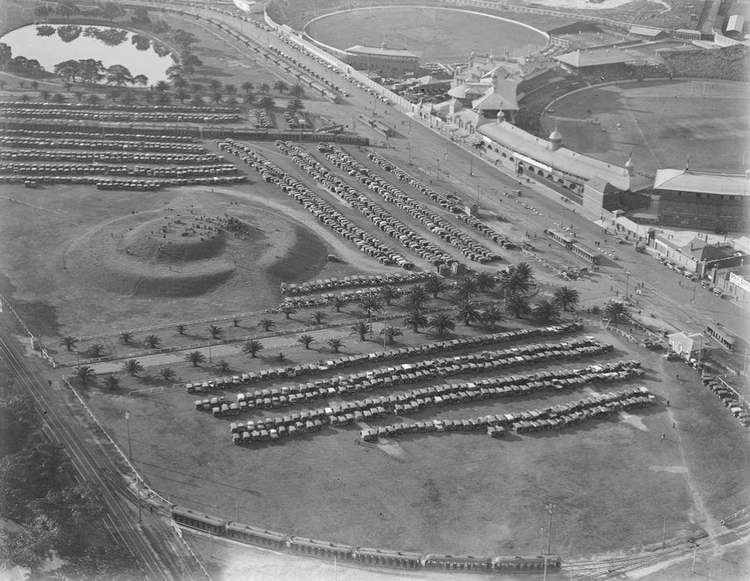 Aerial photo of Mt Lang, Moore Park (circa 1930s)