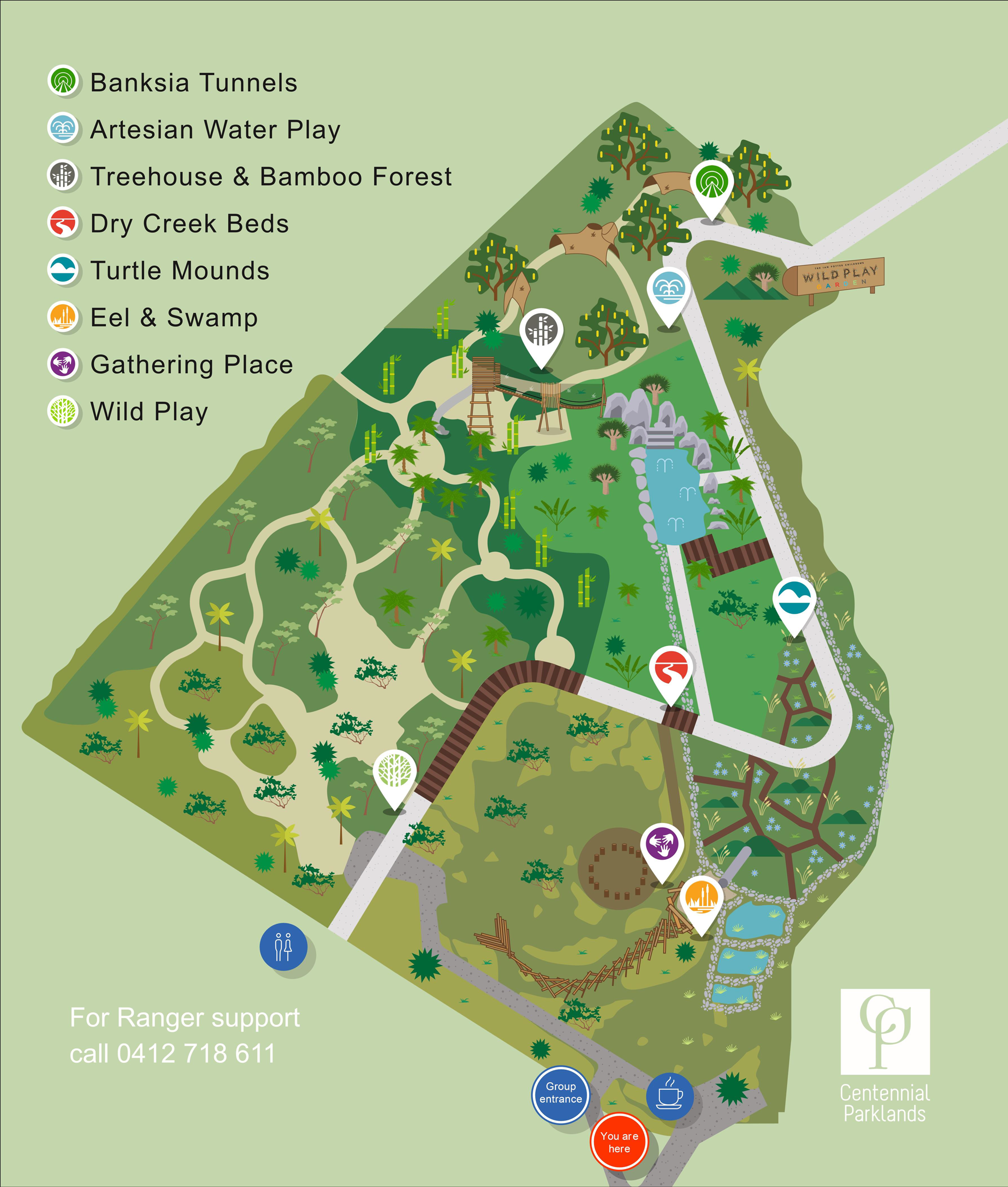 Map of The Ian Potter Children's WILD PLAY Garden