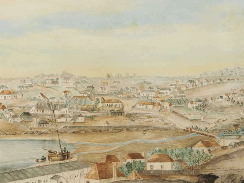 The mouth of the Tank Stream in Sydney Cove c1803