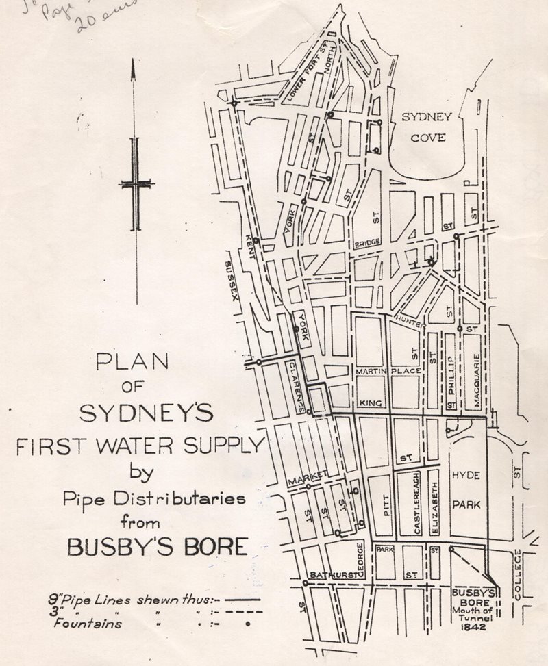plan of sydney first water supply busby bore